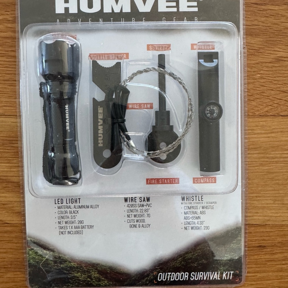 Humvee Adventure Gear Outdoor Survival Kit – New in package